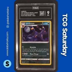 2021 POKEMON SWORD & SHIELD BLACK STAR PROMO #SWSH129 UMBREON HOLO TAG 9 - Image 1