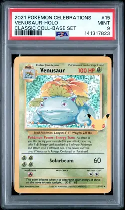 2021 POKEMON CELEBRATIONS CLASSIC COLLECTION #15 VENUSAUR-HOLO PSA 9 - Image 1