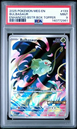 2025 POKEMON MEG EN-MEGA EVOLUTION ENHANCED BOOSTER BOX TOPPER BULBASAUR PSA 9 - Image 1