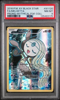 2016 POKEMON XY PROMO MYTHICAL POKEMON COLLECTION FULL ART/MELOETTA PSA 8 - Image 1