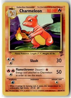 Charmeleon ⭐ 35/130 Uncommon Base Set 2 2000 Pokemon NM - Image 1