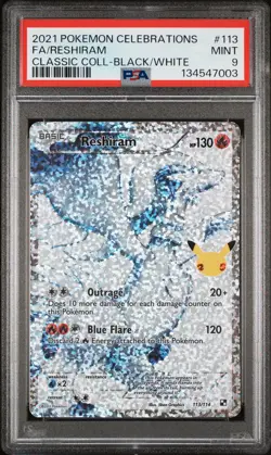 2021 POKEMON CELEBRATIONS CLASSIC COLLECTION #113 FULL ART/RESHIRAM PSA 9 - Image 1