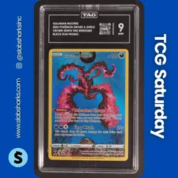 2023 POKEMON SWORD & SHIELD BLACK STAR PROMO #SWSH284 GALARIAN MOLTRES TAG 9 - Image 1