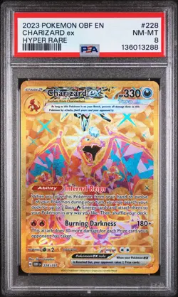 2023 POKEMON OBF EN-OBSIDIAN FLAMES HYPER RARE #228 CHARIZARD EX PSA 8 - Image 1