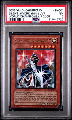 2005 Yugioh Silent Swordsman LV7 WCS-EN001 PSA 7 World Championship Promo 2005 - Image 1