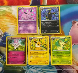 Pokemon Card Lot Holo Promo Eevee Evolution Umbreon Espeon Sylveon Fire - Image 1