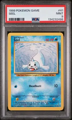 POKEMON CARD 1999 PSA 9 MINT Base Set Unlimited #41 Seel - Image 1