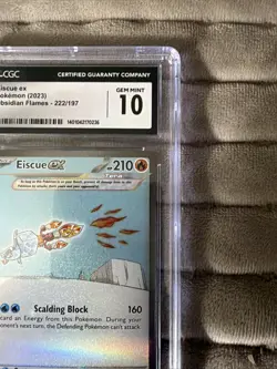 Eiscue EX 222/197 Obsidian Flames Special Illustration Rare Card CGC 10 - Image 4