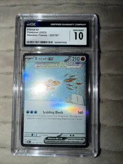 Eiscue EX 222/197 Obsidian Flames Special Illustration Rare Card CGC 10 - Image 5