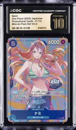 2025 ONE PIECE JAPANESE PROMO CARDS MINI-TIN PACK SET VOL.2 NAMI CGC 10 PRISTINE - Image 1