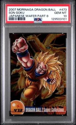 2007 DRAGON BALL MORINAGA JAPANESE WAFER CARDS PART 8 #473 SON GOKU PSA 10 - Image 1