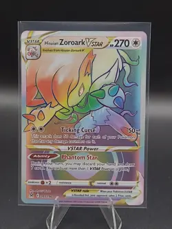 Pokemon TCG Hisuian Zoroark VSTAR Rainbow Lost Origin 203/196 Secret Rare Card - Image 1