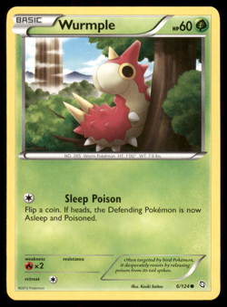 Wurmple 6/124 Dragons Exalted Regular Non Holo 2012 Pokemon Card Light Played LP - Image 1