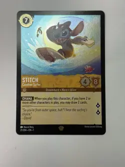 Stitch - Carefree Surfer 21/204 The First Chapter Cold Foil Card - Image 1