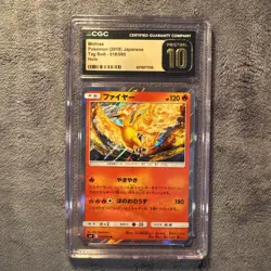 CGC 10 Pristine Moltres Holo 018/095 Tag Bolt sm9 Pokemon Card - Image 1