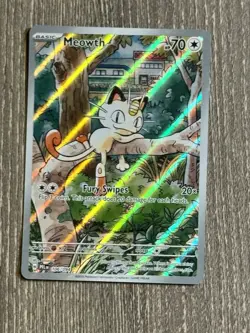 Meowth 106/094 Illustration Rare Phantasmal Flames Pokemon Card TCG NM - Image 1