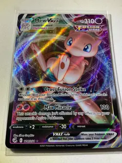 Mew VMAX 114/264 Fusion Strike Holo 310 HP Pokemon Card 2021 - Image 1