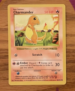 Charmander 46/102 (Shadowless) Base Set Pokemon Card TCG Vintage - NM - Image 3