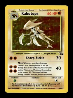 Fossil #09/62 Kabutops (9) Holo Rare,Holo Pokemon - Image 1