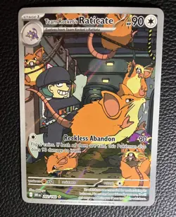Pokemon 2025 SV Destined Rivals Team Rocket’s Raticate #202/182 IR NM - Image 1