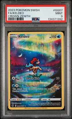 2023 POKEMON SWORD & SHIELD CROWN ZENITH #GG07 FULL ART/KELDEO PSA 9 - Image 1