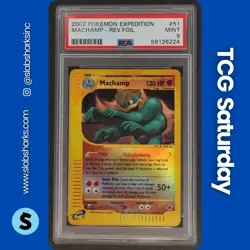 2002 POKEMON EXPEDITION SET #51 MACHAMP REVERSE HOLO PSA 9 - Image 1