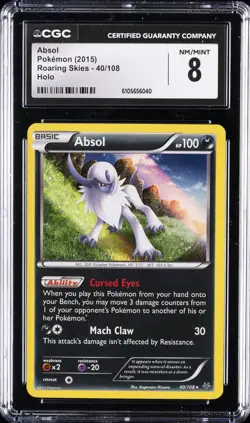 2015 POKEMON ROARING SKIES HOLO #40 ABSOL CGC 8 - Image 1