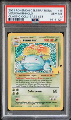 2021 POKEMON CELEBRATIONS CLASSIC COLLECTION #15 VENUSAUR-HOLO PSA 10 - Image 1