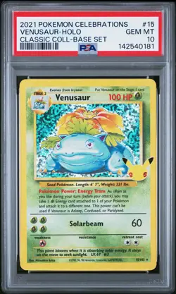 2021 POKEMON CELEBRATIONS CLASSIC COLLECTION #15 VENUSAUR-HOLO PSA 10 - Image 1