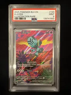 2025 Pokemon Elgyem PSA 9 #120 Illustration Rare Black Bolt - Image 1