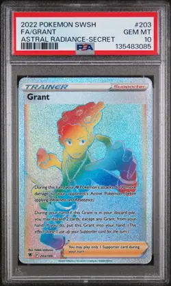 2022 POKEMON SWORD & SHIELD ASTRAL RADIANCE SECRET #203 FULL ART/GRANT PSA 10 - Image 1