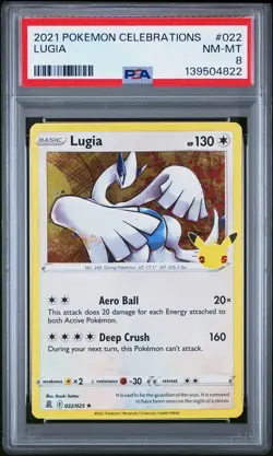 2021 POKEMON CELEBRATIONS #022 LUGIA PSA 8 - Image 1