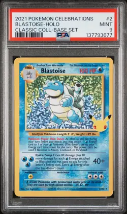 2021 POKEMON CELEBRATIONS CLASSIC COLLECTION #2 BLASTOISE-HOLO PSA 9 - Image 1
