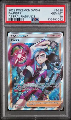 2022 POKEMON SWORD & SHIELD ASTRAL RADIANCE #TG28 FULL ART/PIERS PSA 10 - Image 1