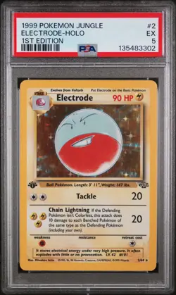 1999 POKEMON JUNGLE 1ST EDITION #2 ELECTRODE-HOLO PSA 5 - Image 1