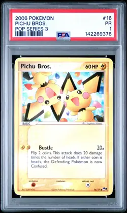 2006 POKEMON POP SER 3 #16 PICHU BROS. PSA 1 - Image 1