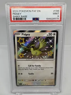 2024 Pokemon Paldean Fates Pidgey Shiny Rare PSA 9 - Image 1