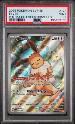 2025 POKEMON SVP EN-SV BLACK STAR PROMO #173 EEVEE PSA 9 - Image 1