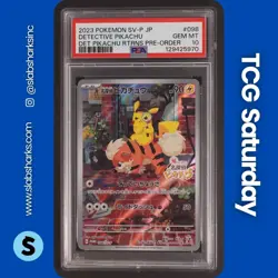 2023 POKEMON JP SVP DETECTIVE PIKA RETURNS PROMO #098 DETECTIVE PIKACHU PSA 10 - Image 1