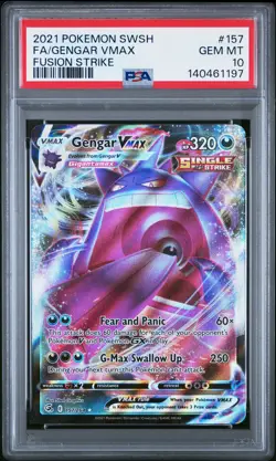 2021 POKEMON SWORD & SHIELD FUSION STRIKE #157 FULL ART/GENGAR VMAX PSA 10 - Image 1