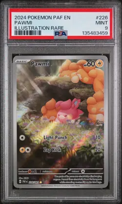 2024 POKEMON PAF EN-PALDEAN FATES ILLUSTRATION RARE #226 PAWMI PSA 9 - Image 1