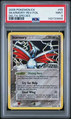 2005 POKEMON EX DELTA SPECIES #55 SKARMORY-REVERSE FOIL PSA 9 - Image 1