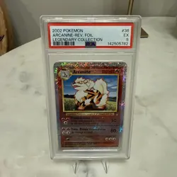 2002 POKEMON LEGENDARY COLLECTION #36 ARCANINE-REVERSE FOIL PSA 5 - Image 2