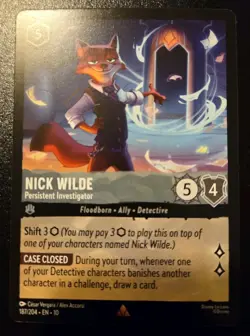 Nick Wilde - Persistent Investigator 187/204 Rare Whispers In The Well Lorcana - Image 1
