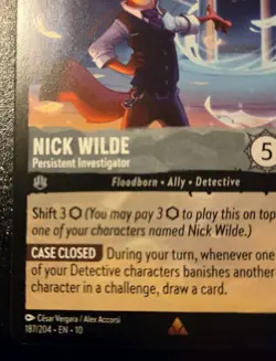 Nick Wilde - Persistent Investigator 187/204 Rare Whispers In The Well Lorcana - Image 4