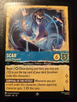 Scar - Eerily Prepared 153/204 Super Rare Whispers In The Well Disney Lorcana - Image 1