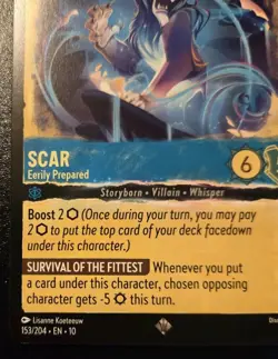 Scar - Eerily Prepared 153/204 Super Rare Whispers In The Well Disney Lorcana - Image 4