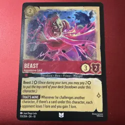 Disney Lorcana Whispers in the Well Beast-Aggressive Lord 113/204 NM Regular - Image 1