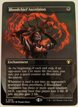 MTG English BORDERLESS Magic Card NM BLOODCHIEF ASCENSION from Commander Masters - Image 1