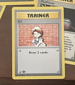 Bill 1st Edition Trainer Base Set Pokemon Card - LP - Image 1